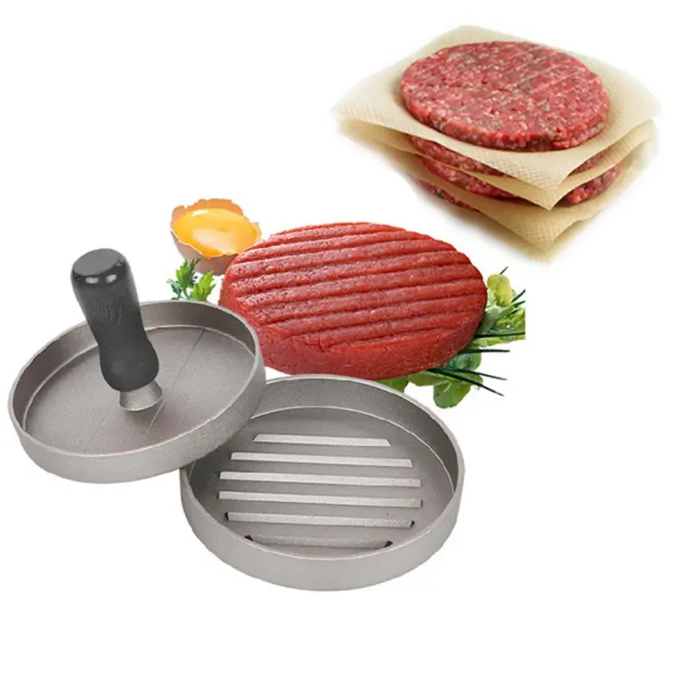 Heavy Duty Non Stick All Metal Burger Patty Press Chicken Beef Steak BBQ Picnic Burger Machine Mold Maker